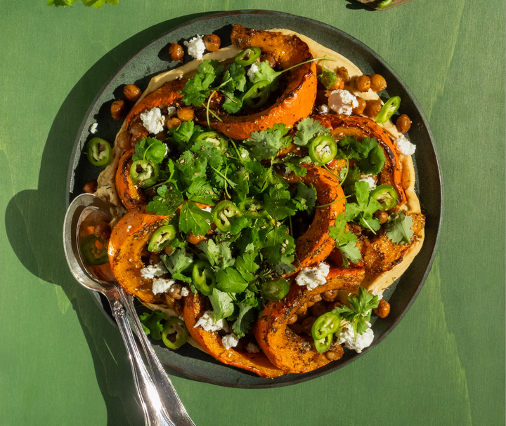 Bagt græskar med Za'atar og Double Garlic