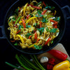 Varm pastaret med grøntsager og Rasta Pasta