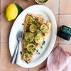 Bagt laks med citron og Grøn Dukkah
