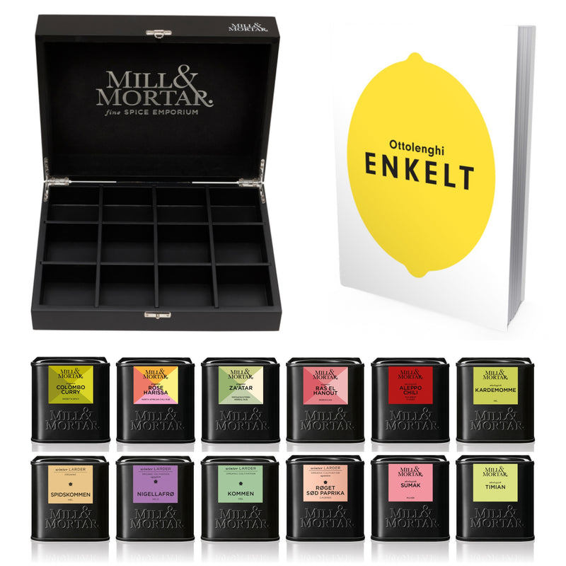 Enkelt og 12 krydderier i træ Spice Chest